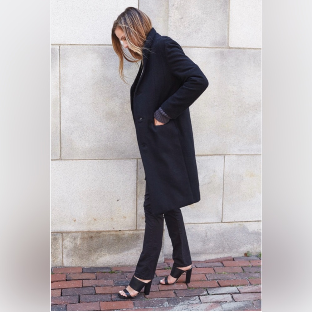 Women’s Emerson Fry black Ryan wool coat, Sz 6, fully lined, like new